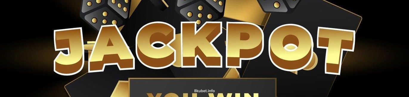 Nền jackpot với bài tây, xúc xắc và đồng xu